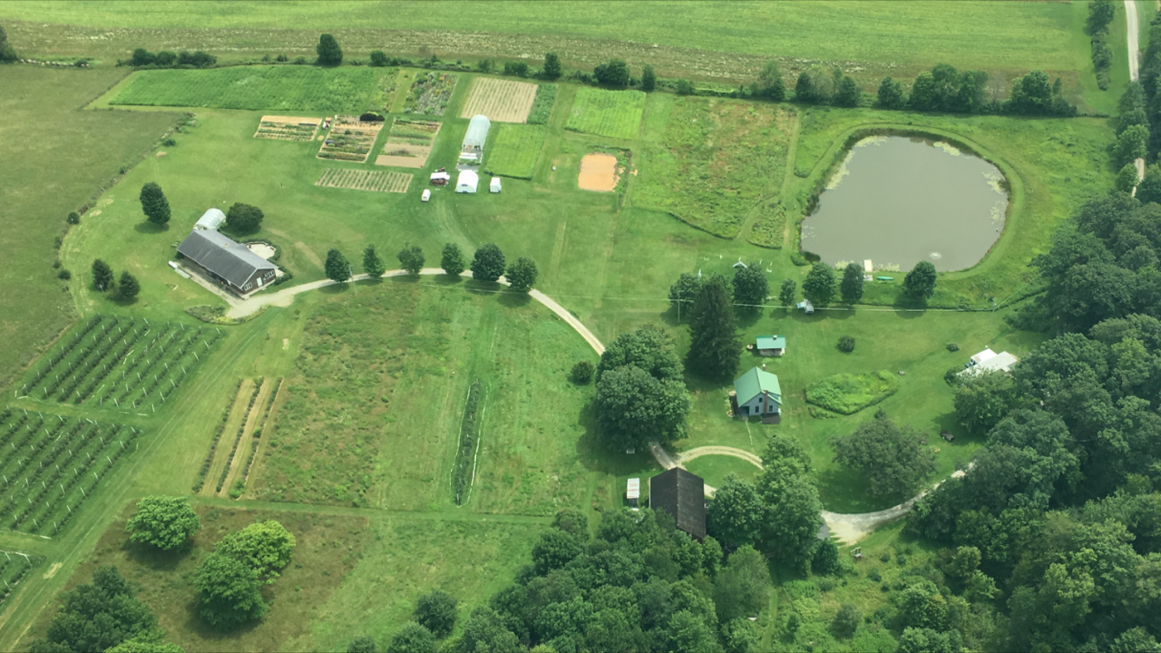 Ariel view of property